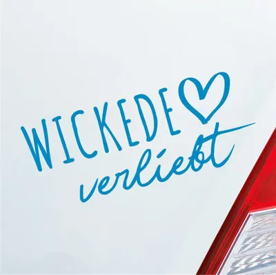 Produktbild von Auto Aufkleber Hellweg Druckerei Wickede verliebt Herz Gemeinde Liebe Car 19x19 cm Hellblau Sticker Heckscheibenaufkleber