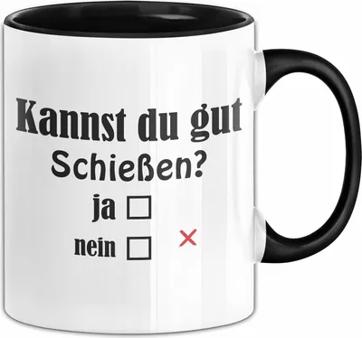Produktbild von Schießsport Witz Sportschütze Tasse Bogenschießen Geschenk (Schwarz)