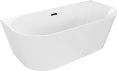 Image de Mexen Baignoire autoportante ovale 140 x 75 cm, blanc, trop-plein noir - 52671407500-70