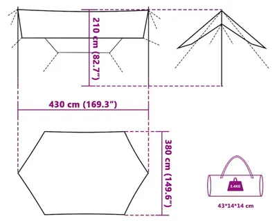 Produktbild von vidaXL Tarp Blau 430x380x210 cm Wasserdicht