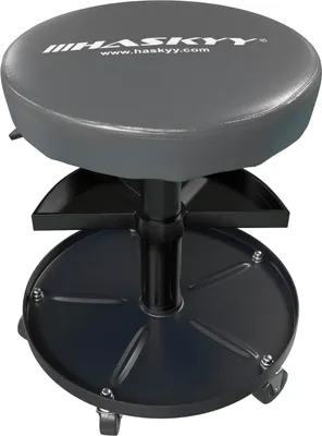 Produktbild von HASKYY Arbeitshocker Werkstatthocker Rollhocker 300mm Sitz Arbeits-Hocker GRAU