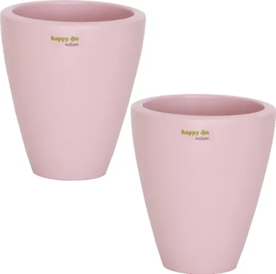 Produktbild von Set2 2 Keramik Blumentopf Rhodos für Orchideen silver pink H 17 cm happy-nature