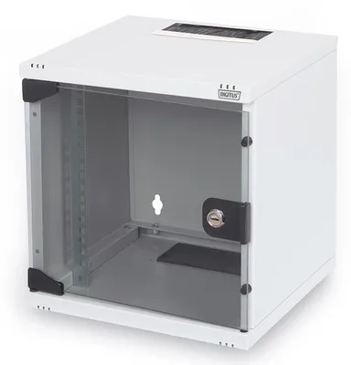 Produktbild von Netzwerkgehäuse, 10 Zoll – 6U – für Wandmontage – Abmessungen (H x B x T): 330 x 312 x 300 mm – Tragfähigkeit: 30 kg