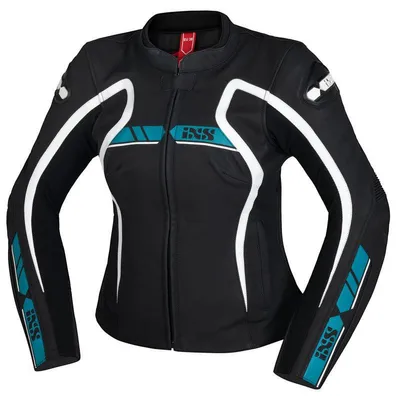 Produktbild von IXS RS-600 1.0 Damen Motorrad Lederjacke, schwarz/türkis, 40