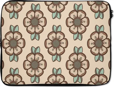 Produktbild von MuchoWow® Laptop Hülle 15 Zoll Retro - Blumen - Design Laptoptasche - Laptoptasche - Sleeve - Rundum-Schutz