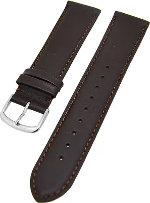 Produktbild von Uhrenarmband Kalbleder Dunkelbraun Ton in Ton gepolstert 18mm L Donschließe