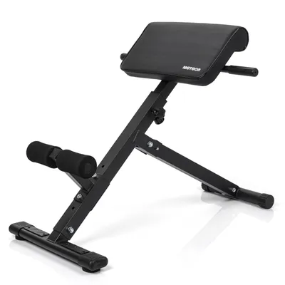 Produktbild von Meteor DDS 400 Römischer Stuhl 45° – 5-fach verstellbar, klappbar, stabile Stahlkonstruktion, bis 200 kg Trainingsbelastung, schwarz