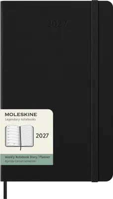 Produktbild von Moleskine Wochenkalender für 12 Monate, 2027, Format: Groß/A5, 1 Woche = 1 Seite, rechte Seite mit Linien, Hardcover, Schwarz