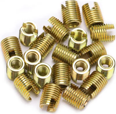 Imagen del producto de 20 piezas de insertos roscados autoperforantes de acero al carbono 302 (rosca interna M4*0.7, rosca externa M6.5*0.75)