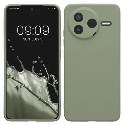 Produktbild von kwmobile Handyhülle für Xiaomi Poco F7 Pro Hülle - weiches Handy Silikon Case - Schutzhülle Cover - Graugrün