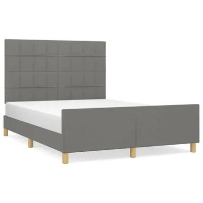 Produktbild von vidaXL Bettgestell ohne Matratze Dunkelgrau 140x200 cm Stoff