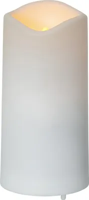 Produktbild von Star Trading LED Kerze außen weiß 5x10cm Kunststoff Timer Sensor warmweiß flackernd