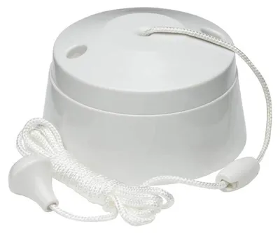 1-weg Zugschalter, 10 A, 230 V, 2300 W, weiß, rund