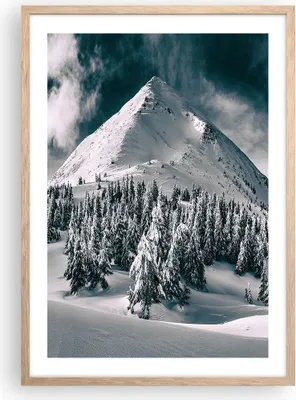 Produktbild von Gerahmtes Poster - Rahmen in heller Eiche - Dunkel Himmel Berg - 50x70 cm - Wand Bild - Wanddeko - Wandbilder - Kunstposter - Wandposter - Bilderrahmen - Bilder - Kunstdruck - P2NPA50x70-4459