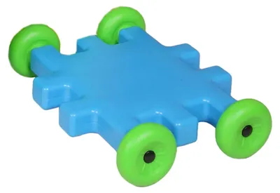 Zdjęcie produktu dla Platforma z klocków BJ Plastik Waffle z kółkami – 45×35 cm, 8 punktów mocowania, 4 kółka, tworzywo ABS – zabawka konstrukcyjna dla dzieci od 4 lat, certyfikowana zgodnie z normami CE i EN-71
