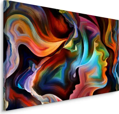 Produktbild von Fabelhaftes Canvas LEINWAND BILDER 120x80 cm XXL Kunstdruck Gesichter Abstrakt Gemalt