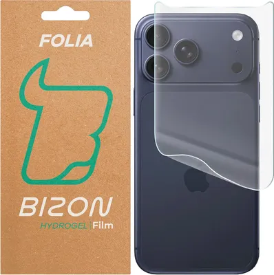 A product shot showing packaging and a hydrogel film protector on a smartphone.