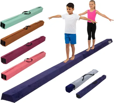 Produktbild von Schwebebalken 300 cm blau klappbar auf 150 cm tragbarer Turnbalken inkl.Tragetasche