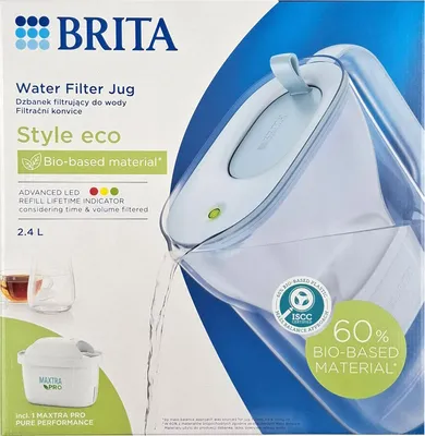 Produktbild von BRITA Style eco 2,4 L blaue Wasserfilter-Kanne + Maxtra PRO All-in-1-Kartusche