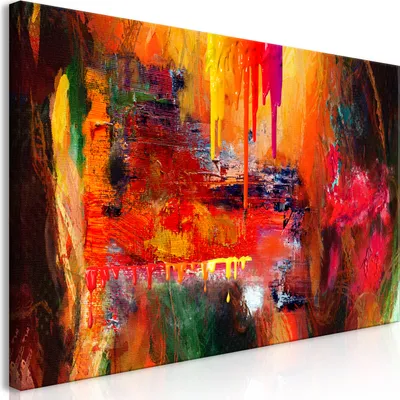 Produktbild von Wandbild Mega XXXL Abstrakt 250x125 cm Einteiliger XXL-Format Kunstdruck zur Selbstmontage Leinwandbilder moderne Bilder DIY Wanddekoration Wohnung Deko Farbflecken wie gemalt a-A-0377-ak-e