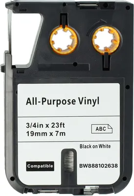 Produktbild von vhbw Schriftband-Kassette Ersatz für Dymo 1868752 für Etiketten-Drucker 7m x 19mm Schwarz auf Weiß, Vinyl