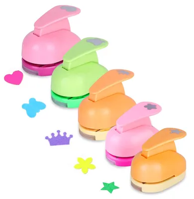 5-teiliges Motivstanzer-Set für Papier, 15 und 25 mm