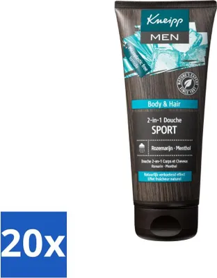 Produktbild von Kneipp - Sportdusche 2-in-1 - Herren - 200 ml - Vorteilspack - 20 Stücke