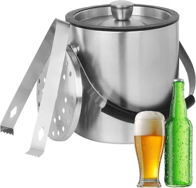 Produktbild von Eisbehälter aus Edelstahl – 1,6 Liter – Ideal für kalte Getränke – Premium-Eisbehälter als Eiswürfelhalter