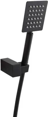 Produktbild von Quadratische Handbrause mit  Wandhalter, mattschwarz