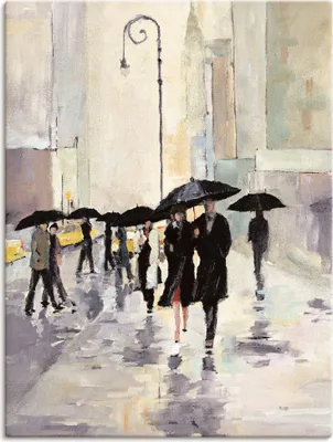 Produktbild von ARTland Leinwandbild Stadt im Regen Größe: 30x40 cm