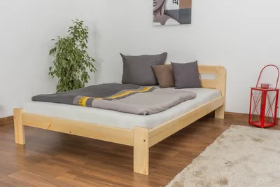 Produktbild von Einzelbett / Gästebett Kiefer Vollholz massiv natur A5, inkl. Lattenrost - Abmessung 140 x 200 cm