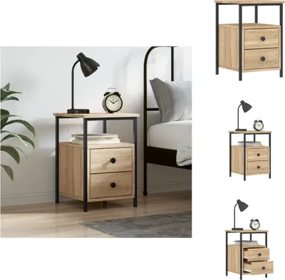 Zdjęcie produktu dla vidaXL Szafka nocna dąb sonoma 34x35,5x50 cm materiał drewnopochodny - Szafki nocne