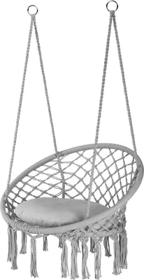 Produktbild von Outtec® Hängesessel XXL mit Kissen - bis 150 kg - Sessel zum Aufhängen - Indoor & Outdoor - Hängekorb, Schaukel für Garten, Terrasse, Balkon - Boho