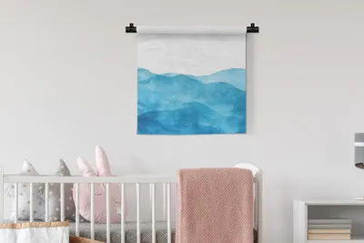 Produktbild von MuchoWow® Wandteppich Wandbehang Meer - Wellen - Aquarell 60x60 cm Tapisserie Dekoration Wandtuch - Dekorationen - Wand Decke