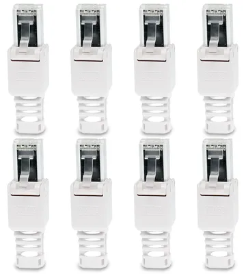 Produktbild von Netzwerkstecker Cat 6a RJ45 Stecker 8x Steckverbinder werkzeuglos Zugentlastung