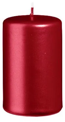 Produktbild von Stumpenkerzen Metallic Glanz Weihnachtsrot Rot 80 x Ø 50 mm, 12 Stück