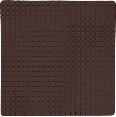 Image de MSV : Tapis de protection pour douche/baignoire - Caoutchouc - Marron - 54 x 54 cm