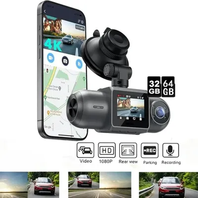 Produktbild von Dashcam Auto Vorne Hinten 2,5K+1080P, 5GHz WiFi Dash Cam mit 32&64GB SD Karte, Auto Kamera mit Parküberwachung, Super Nachtsicht