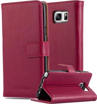 Produktbild von Cadorabo Hülle für Samsung Galaxy NOTE 5 Schutzhülle in Rot Handyhülle Book Tasche Case Etui Luxury