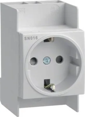 Produktbild von HAGER Dose auf Hutschiene Schuko 230VAC 10/16A SN016