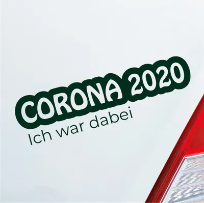 Produktbild von Auto Aufkleber Corona 2020 Ich war dabei! Krank Infiziert Husten 19x5 cm Dunkelgrün Sticker Heckscheibenaufkleber