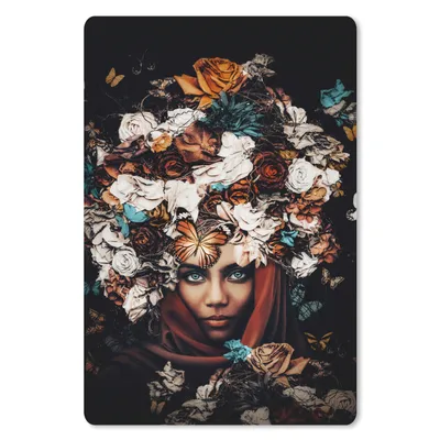 Produktbild von MuchoWow® Mauspad Mousepad Blumen - Schmetterling - Frauen - Kopftuch 40x60 cm - Mousepads - Maus Mat - Pad - Mausunterlage - Schreibtisch Accesoire