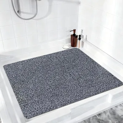 Productafbeelding van Antislip douchemat, 80x80 cm, antibacterieel, met afvoergaten, zwart en wit