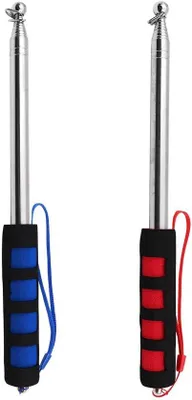 Productafbeelding van Telescopische vlaggenmast van roestvrij staal - Set van 2 - Handzaam - Draagbaar - Geschikt voor buitensporten