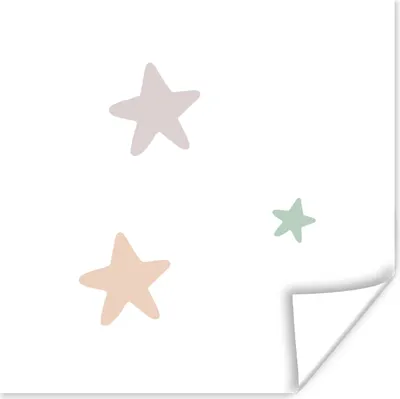 Produktbild von MuchoWow® Poster Sterne - Pastell - Mädchen - Jungen - Kinder 75x75 cm - Wand Dekoration