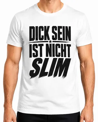 Imagen del producto de Camiseta para hombre, color blanco, talla S. Frase: "Dick. No es delgado. Divertido. Humor. Declaración. Sarcasmo."