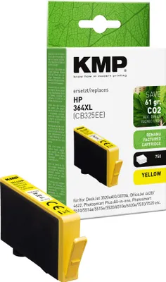 Obrázok produktu pre KMP - atrament nahrádza HP364XL (CB325EE) Y