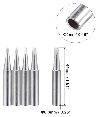 Produktbild von 5Stk Bleifreie L?tkolben Flache Kante 0.8D+1.2D+1.6D+2.4D+3.2D Ersatz 4mmx41mm