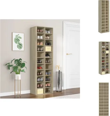 Obrázek produktu pro vidaXL Botník Sonoma dub 54x34x183 cm materiál na bázi dřeva - Botníky a skříně