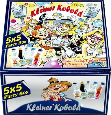 Produktbild von Kleiner Kobold 5 x 5 Party Box Likör | 17 - 25 % vol | 25 x 0,02 l